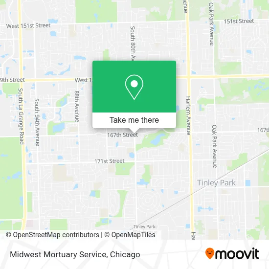 Midwest Mortuary Service map