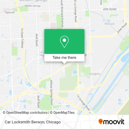Car Locksmith Berwyn map