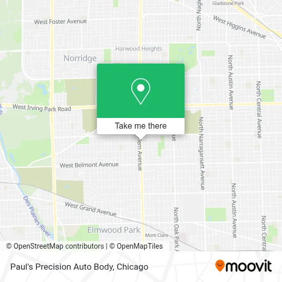 Paul's Precision Auto Body map