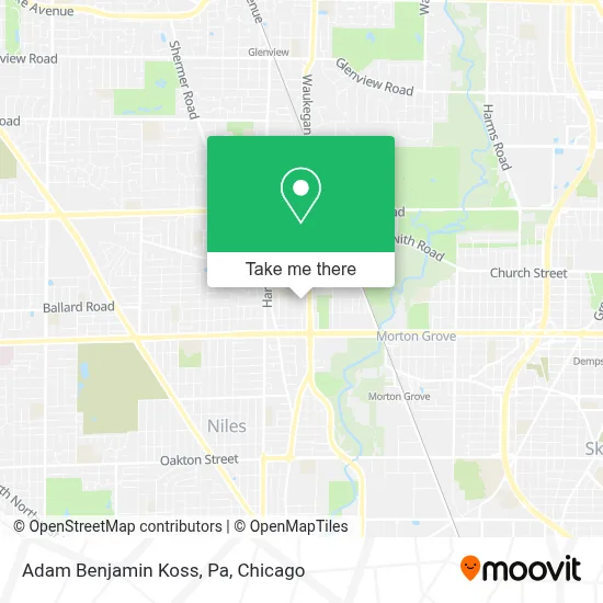 Adam Benjamin Koss, Pa map
