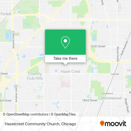 Hazelcrest Community Church map