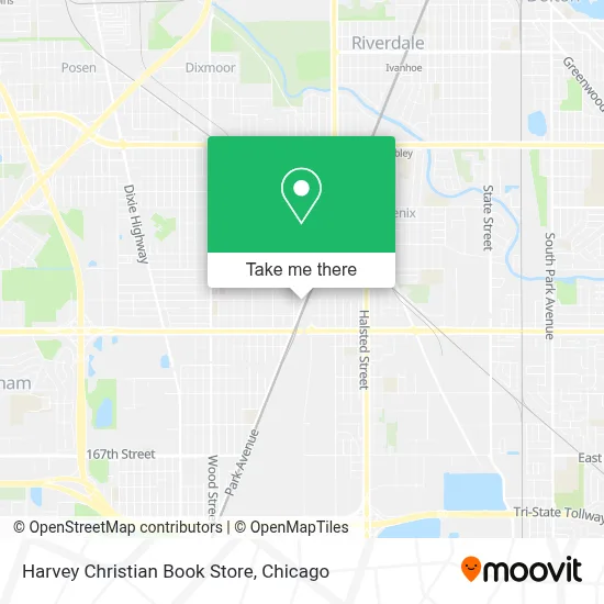 Harvey Christian Book Store map