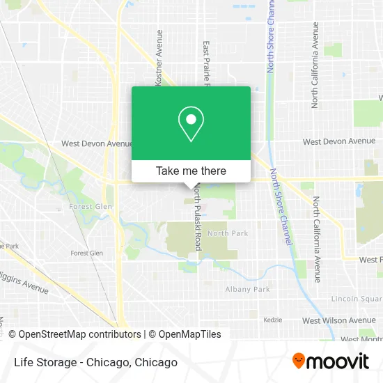 Life Storage - Chicago map
