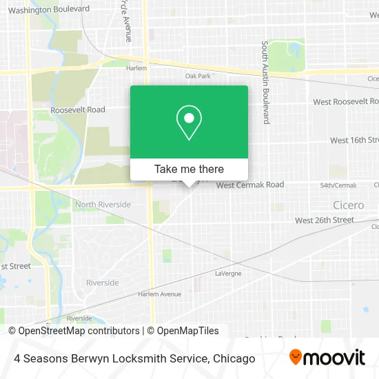 4 Seasons Berwyn Locksmith Service map