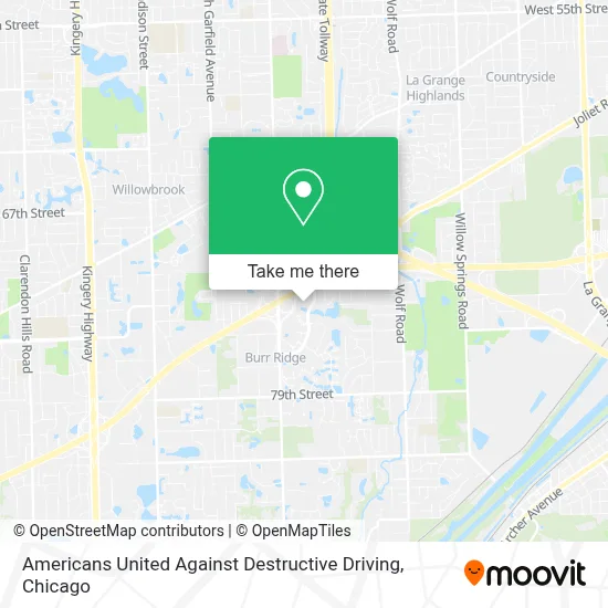 Americans United Against Destructive Driving map