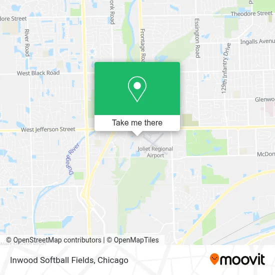 Inwood Softball Fields map