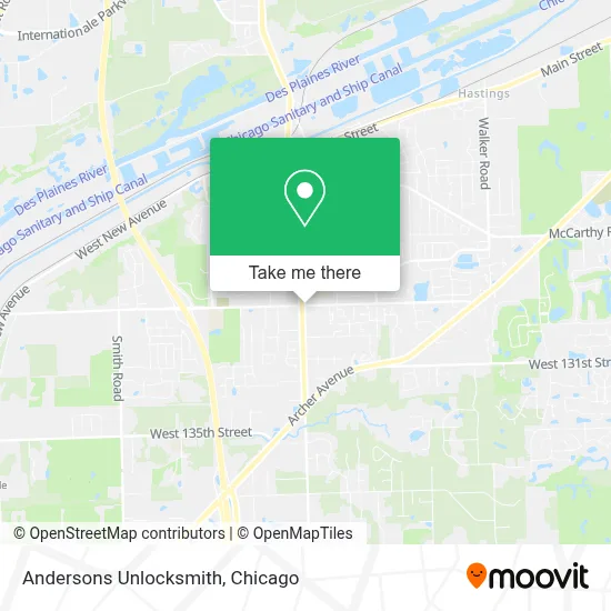 Andersons Unlocksmith map