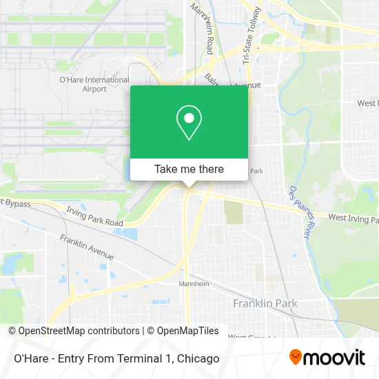 O'Hare - Entry From Terminal 1 map