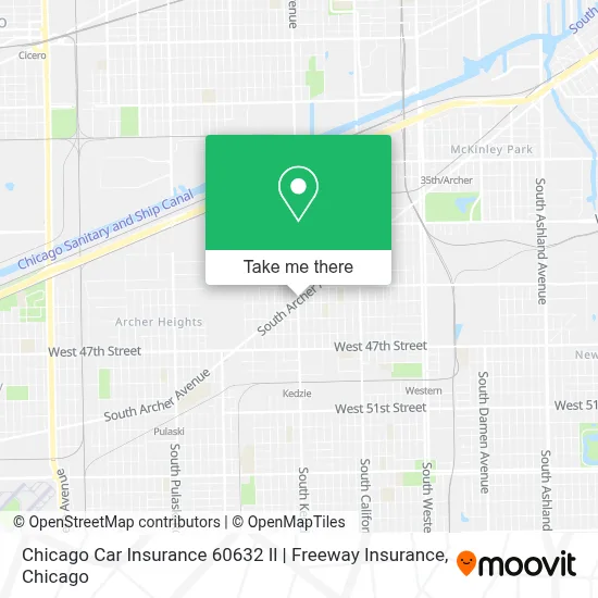Chicago Car Insurance 60632 Il | Freeway Insurance map
