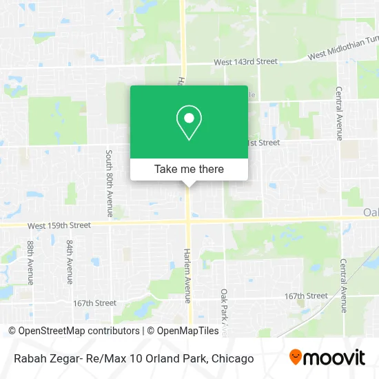 Rabah Zegar- Re / Max 10 Orland Park map