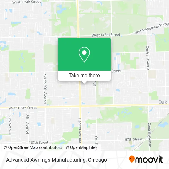 Advanced Awnings Manufacturing map