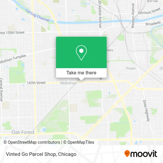 Vinted Go Parcel Shop map