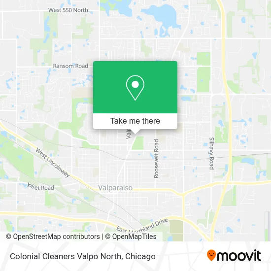 Colonial Cleaners Valpo North map