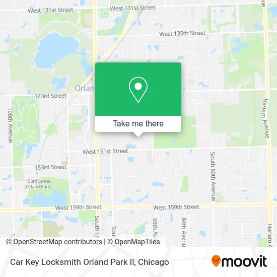 Car Key Locksmith Orland Park Il map