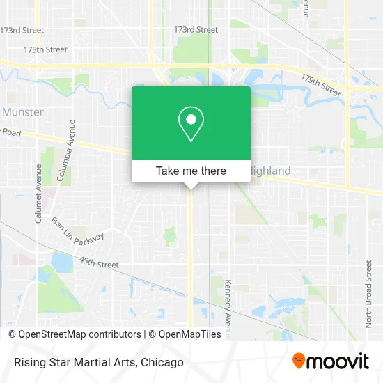 Rising Star Martial Arts map