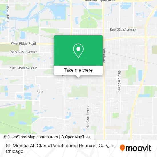 St. Monica All-Class / Parishioners Reunion, Gary, In map