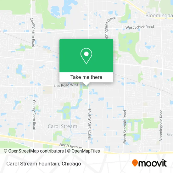 Carol Stream Fountain map