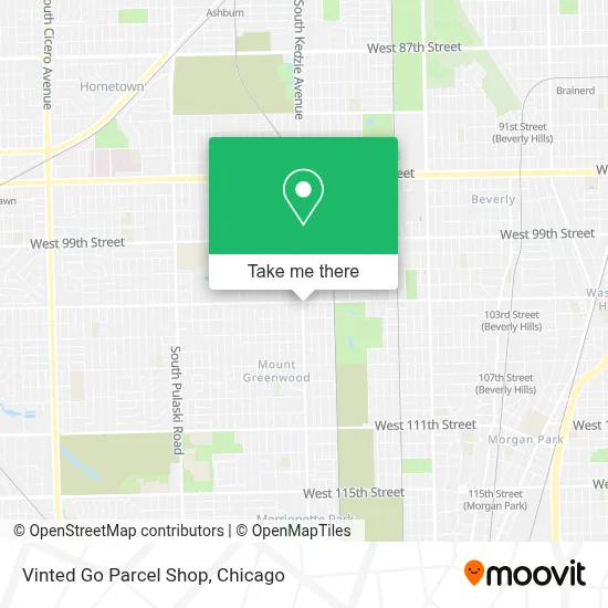 Vinted Go Parcel Shop map