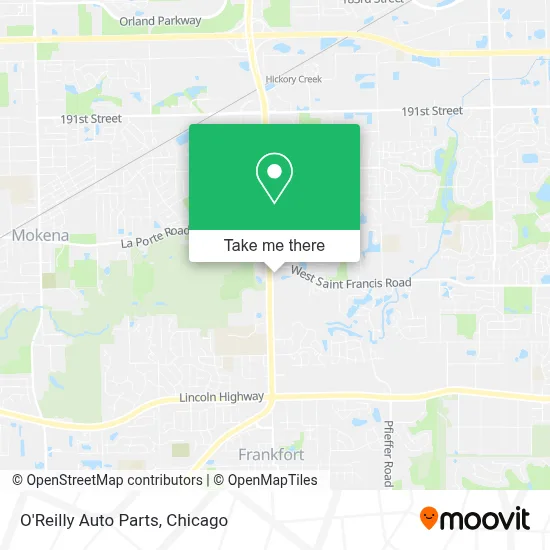 O'Reilly Auto Parts map