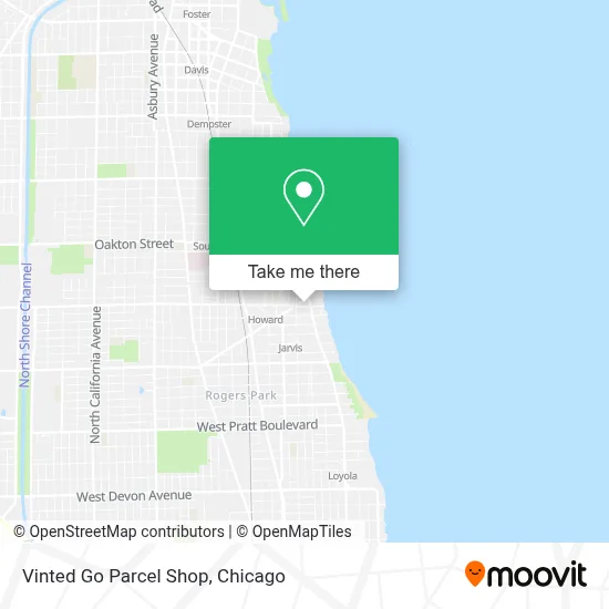 Vinted Go Parcel Shop map