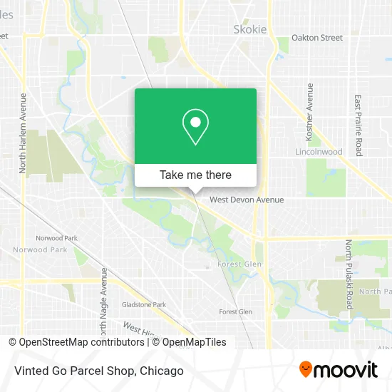 Vinted Go Parcel Shop map