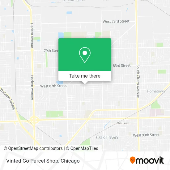 Vinted Go Parcel Shop map