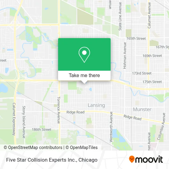 Five Star Collision Experts Inc. map