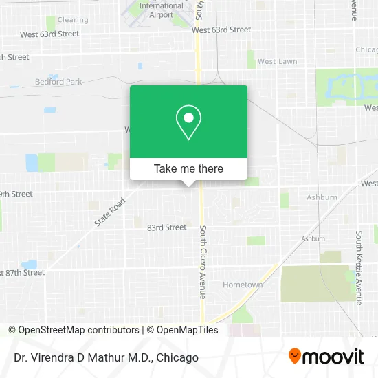 Dr. Virendra D Mathur M.D. map