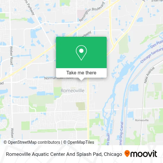 Romeoville Aquatic Center And Splash Pad map