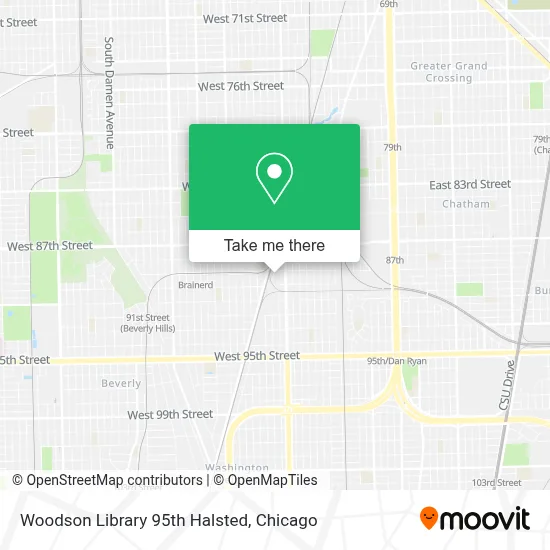 Woodson Library 95th Halsted map