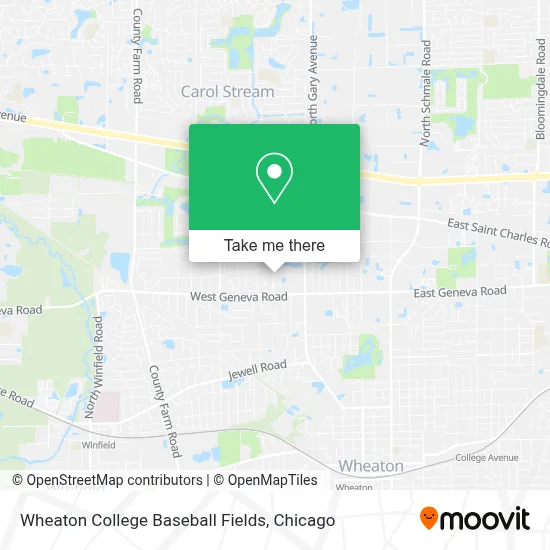 Wheaton College Baseball Fields map