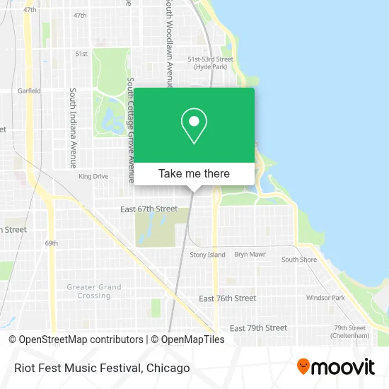Riot Fest Music Festival map