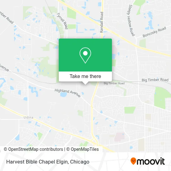 Harvest Bible Chapel Elgin map