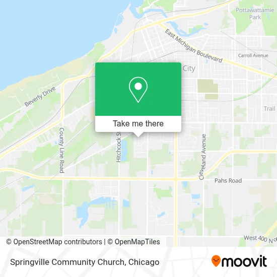 Springville Community Church map