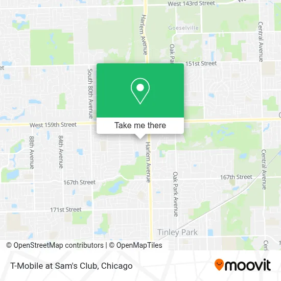 T-Mobile at Sam's Club map