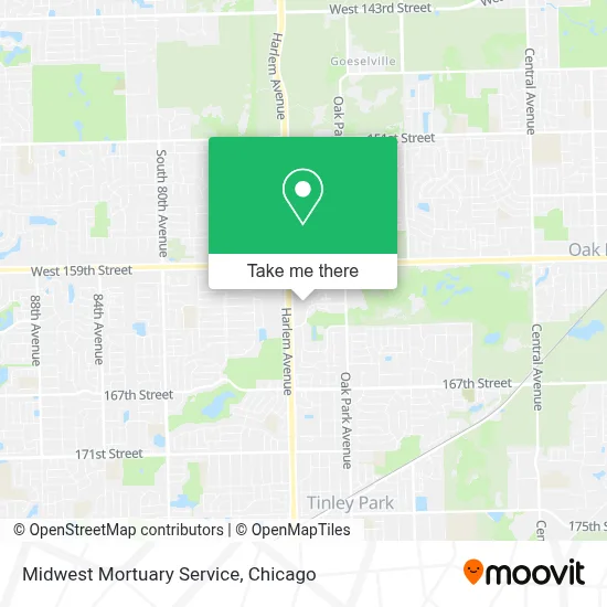 Midwest Mortuary Service map