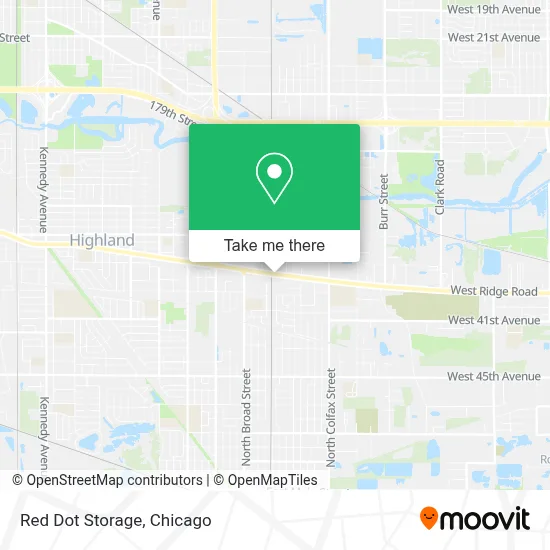 Red Dot Storage map