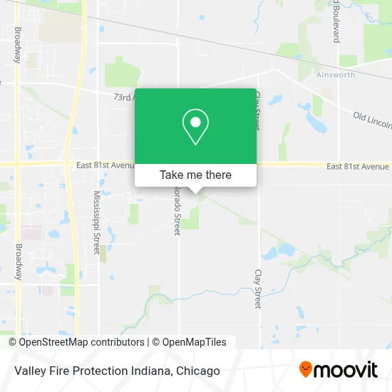 Valley Fire Protection Indiana map