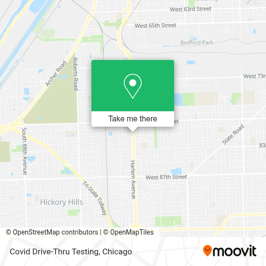 Covid Drive-Thru Testing map