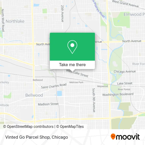 Vinted Go Parcel Shop map