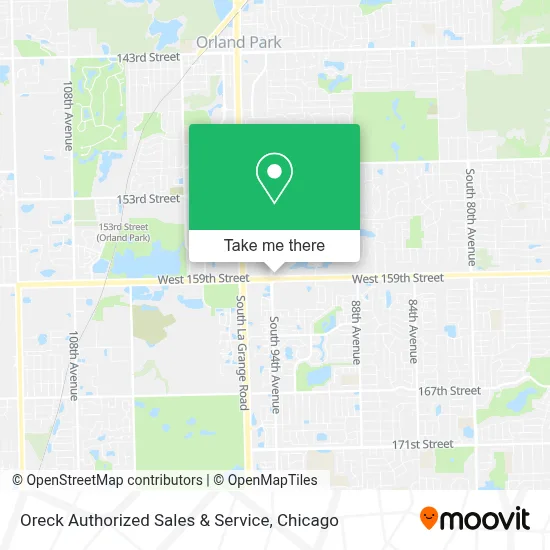 Oreck Authorized Sales & Service map