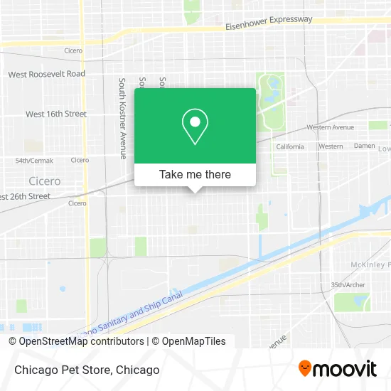 Chicago Pet Store map