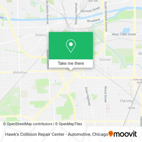 Hawk's Collision Repair Center - Automotive map