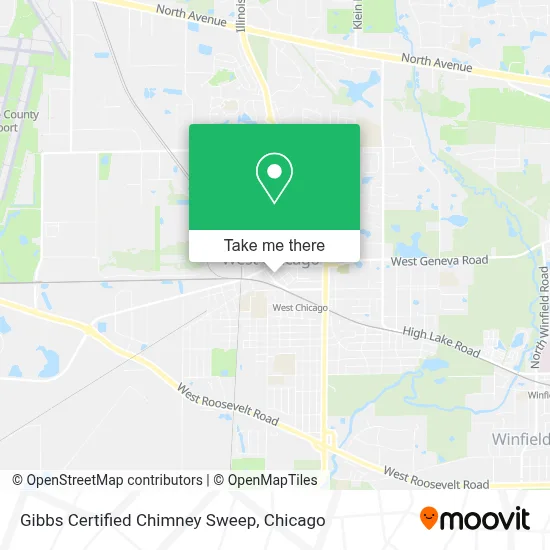 Gibbs Certified Chimney Sweep map