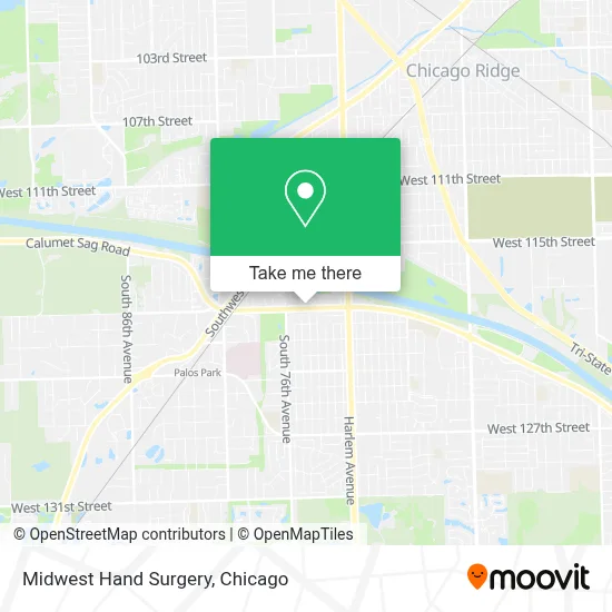Midwest Hand Surgery map
