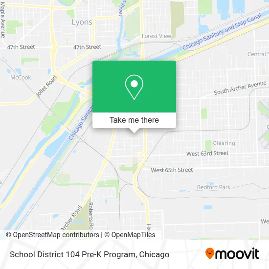 School District 104 Pre-K Program map