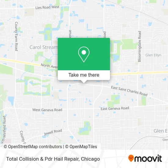 Total Collision & Pdr Hail Repair map