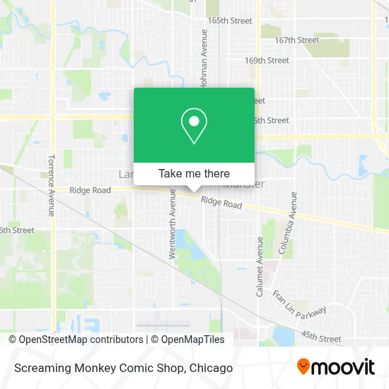Screaming Monkey Comic Shop map