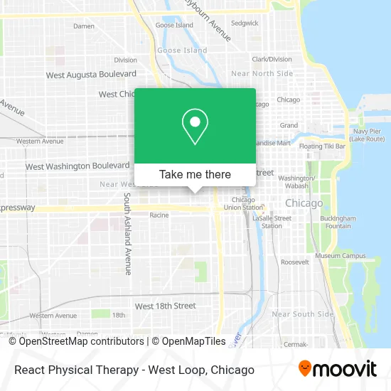 React Physical Therapy - West Loop map