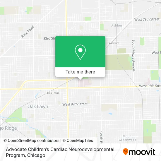 Advocate Children's Cardiac Neurodevelopmental Program map